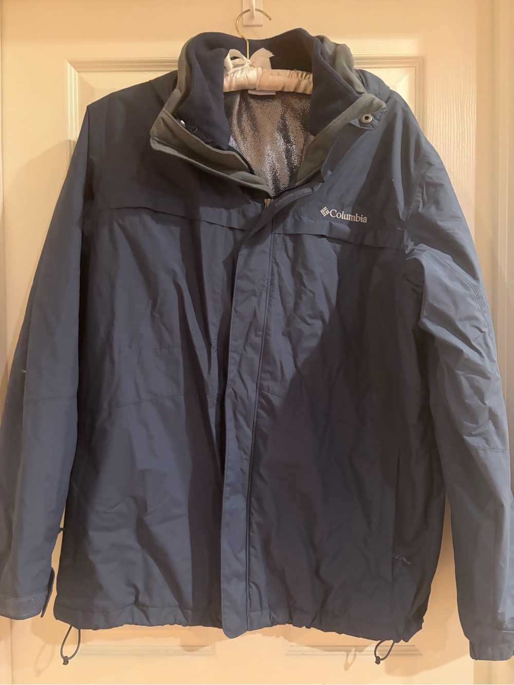 Columbia Men's Omni-Tech Navy Blue Waterproof Coat-Large